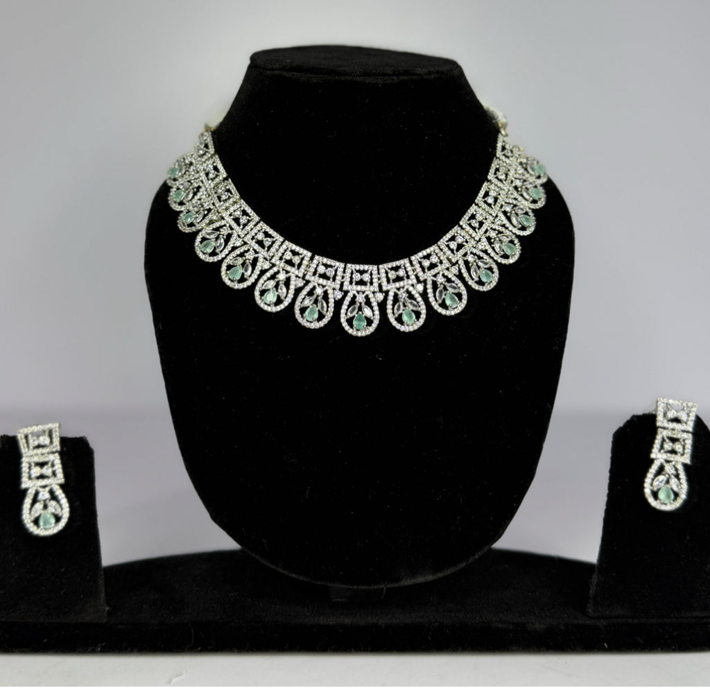 Premium AD Necklace Set with earrings