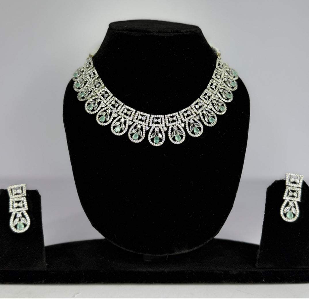 Premium AD Necklace Set with earrings